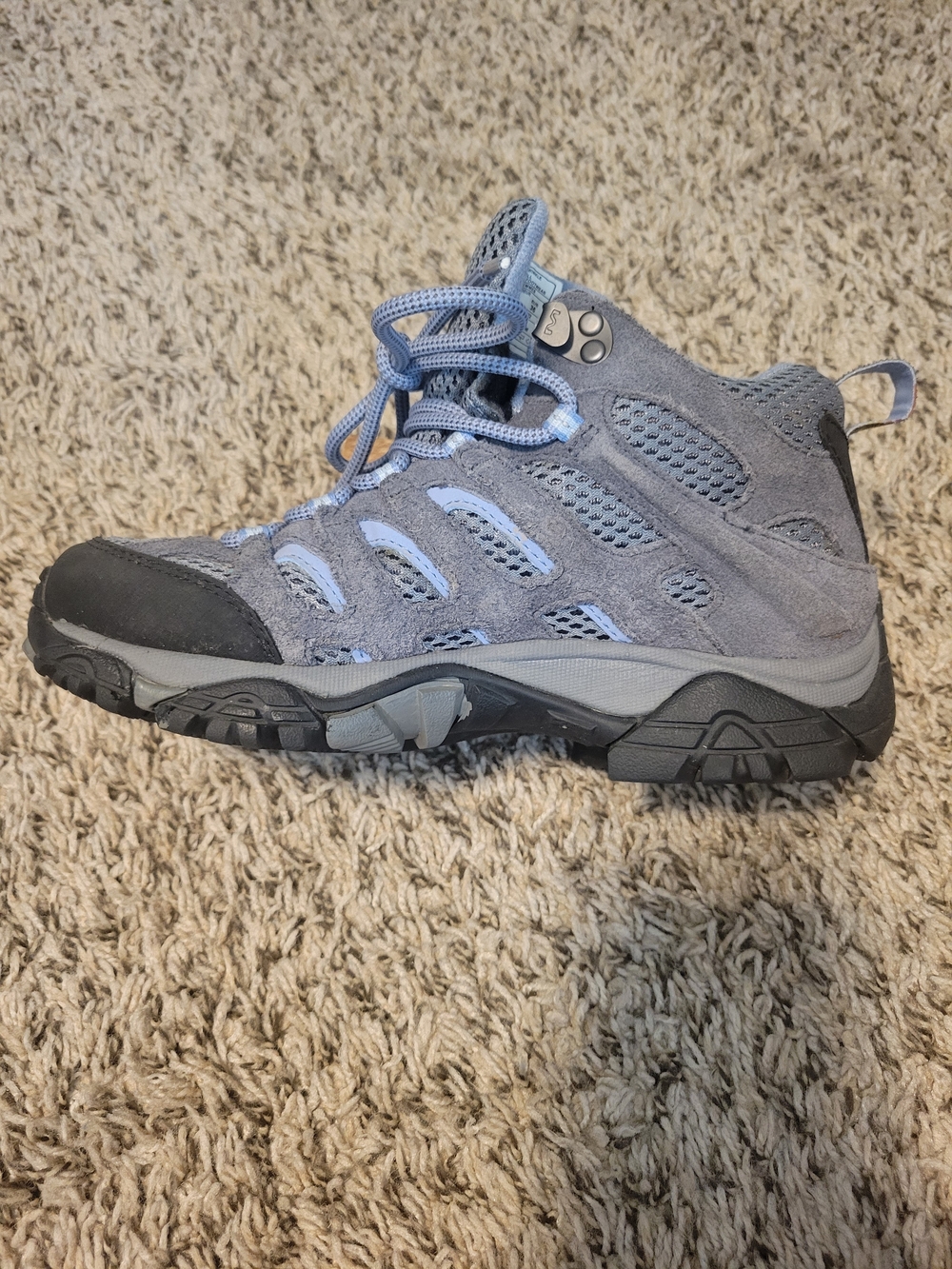 Merrell Moab 2 Waterproof Hiking Boots Gray Periwinkle Women's Size 6 EUC - Picture 5 of 7